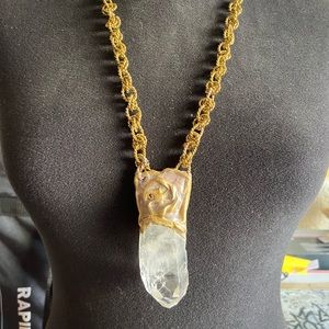✨Adina Mills One of a Kind Quartz Crystal Necklace with Gold Chain